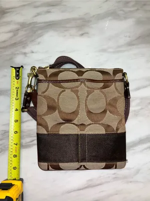 COACH L0649-10129 Y2K Signature Jacquard Crossbody Purse Brown thumbnail 12