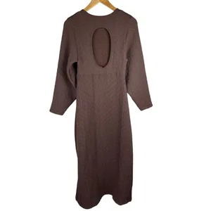 Free People Gabby Boho Textured Seamless Midi Dress in Coconut Shell Size Medium thumbnail 6