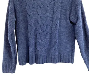 American Eagle Womens‎ Cable Knit Sweater Size Small NWT Chenille Blue Cozy Warm thumbnail 5