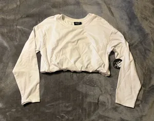 White Cropped Crewneck thumbnail 1