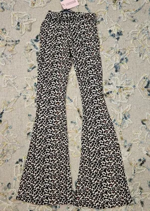 Missguided Leopard Print Flared Pants thumbnail 1