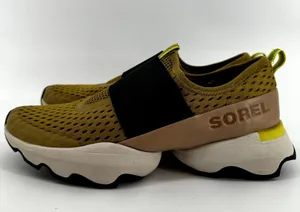 Sorel Kinetic Impact Strap Mesh Sneakers Athletic Slip On Dioxide Gold Black 8 thumbnail 4