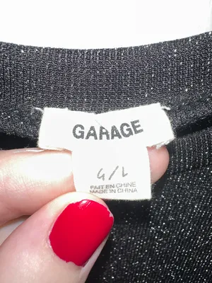 Garage Black Sparkly Long Sleeve Shirt thumbnail 2