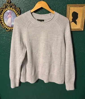 Banana Republic Gray Knit Pullover Sweater Sz Large thumbnail 1