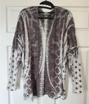 Charlotte Russe Cardigan Sweater Long Sleeve Boho Pattern Size Medium thumbnail 1