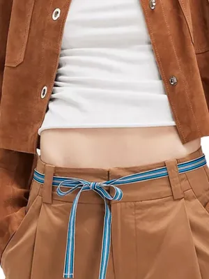 NWT Free People Wide Leg Buckle Back Pants Tobacco Brown Size 12 Retail $148.00 thumbnail 7