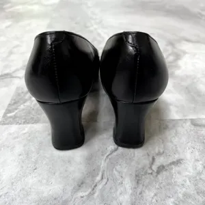 Vintage Etienne Aigner Horse Bit Size 5.5 Black‎ Pumps Block Heel Career thumbnail 7