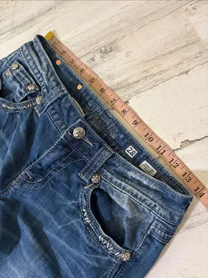 Miss Me Blue Embellished Fleur-de-Lis Bootcut Jeans Size 28 thumbnail 10