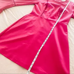 Charles Henry Bell Sleeve Mini Dress in Barbie Pink Medium thumbnail 5