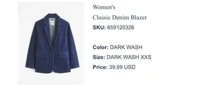 Abercrombie Denim Blazer Jacket thumbnail 2