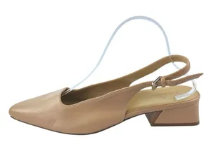 Naturalizer Lesley Women's Tan Nude Leather Pointed Toe Slingback Pumps Shoes 10 thumbnail 1