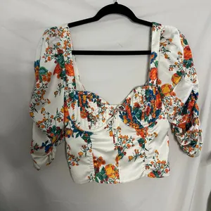 For Love & Lemons Brandy Floral Top Ivory Size Small thumbnail 3