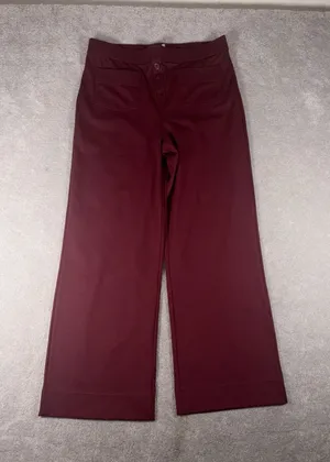 NWT Halara‎ Wide Leg Stretch Trousers Burgundy High Waist Smart Casual Size xl thumbnail 1