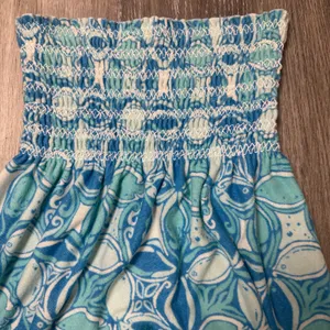 Lilly Pulitzer Strapless Smocked Fish Print Blue Dress thumbnail 2