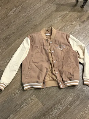 Pacific Sunwear Tan and Cream Embroidered Varsity Back thumbnail 3