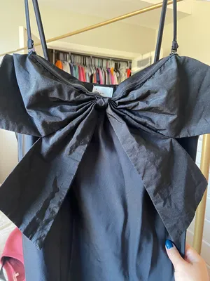 Black Silk Bow Dress Size M thumbnail 2