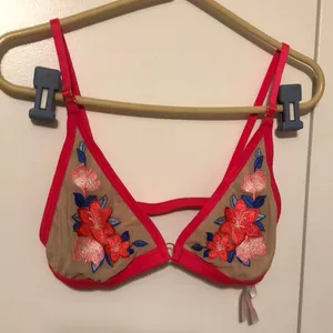PINK - Victoria's Secret Neon Flower Bralette Women’s Size Large thumbnail 1