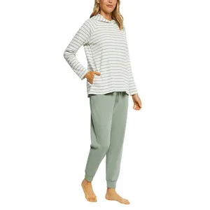 NWT Max & Mia Lounge Set Green 2-Piece Hoodie Jogger Long Sleeves Waffle Knit L thumbnail 2