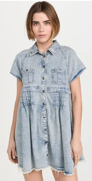 NEW Free People Ronnie Denim Dress Size Small thumbnail 1