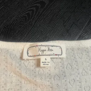 Hippie Rose White Pointelle Heart Knit Henley Short Sleeve Top Large thumbnail 3