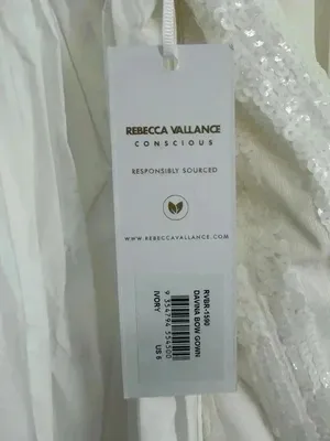 Rebecca Vallance Davina Bow Wedding Gown Ivory Mermaid Sequin Dress Sz 6 NWT thumbnail 7
