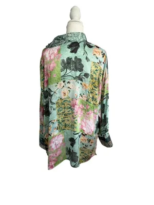 ZARA Floral Button Down Shirt Size XL Womens thumbnail 5