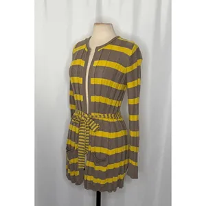 Anthropologie MAPLE Silk Switching Lanes Belted Cardigan Sweater‎ Pleated Large thumbnail 4