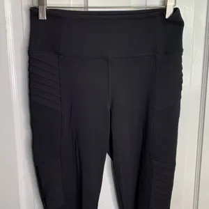 Athleta Delancey Moto Black Tight Legging Pant W-800 Sz S thumbnail 9