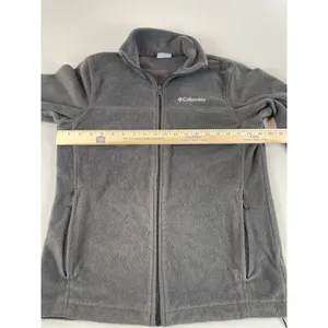 Columbia Gray Full Zip Fleece Jacket White Logo Size S Outdoor Style Gorpcore thumbnail 4