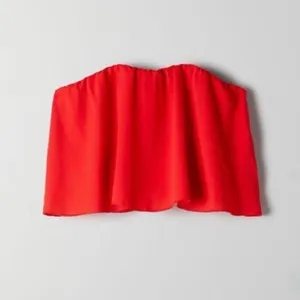NWT Aritzia Wilfred Bonaventure Red Bouncy Tube Strapless Crop Top- Size Small thumbnail 2
