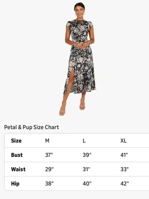Petal + Pup Lisbeth Ruched Satin Midi Dress Navy Large NWT thumbnail 6