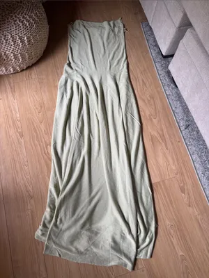 NWT Amiya Eden Silk Pleated Maxi Dress Sage Green Formal Wedding Guest Size S thumbnail 2