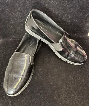Hotter Black Patent Leather Slip On Comfort Loafers Flats UK 7.5 US 9.5-10 thumbnail 1
