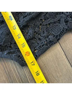 CAbi Black Crochet Lace Top S Dark Romantic Gothic Boho Whimsigoth Witchy thumbnail 7