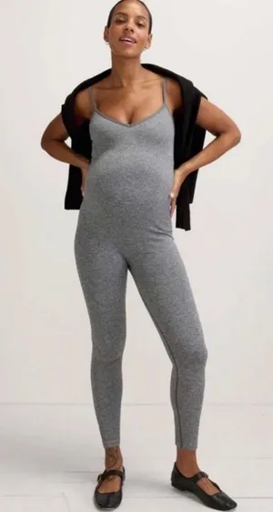 Hatch The Body Rib Unitard Maternity In Grey,Size M,Stretch thumbnail 1