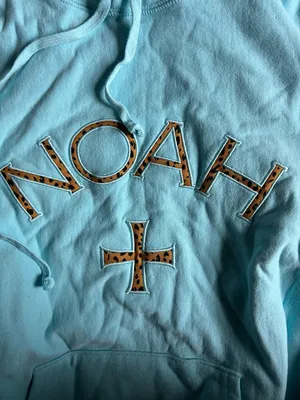 Noah NYC Turquoise Blue Logo Hoodie thumbnail 3