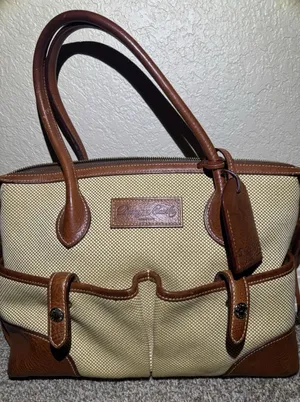 Dooney &‎ Bourke Brown Tweed Purse With Leather Accents thumbnail 1