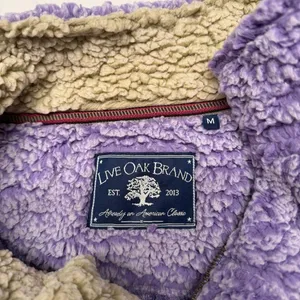 Live Oak Brand Purple Sherpa‎ 1/4 Zip Pullover Fleece Jacket thumbnail 3