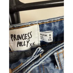 Princess Polly High Waisted Distressed Denim Shorts Light Wash Size 4 US thumbnail 2