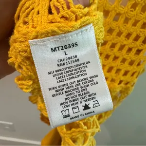 Miss‎ Me Yellow Floral Crochet Overlay Top Large thumbnail 4