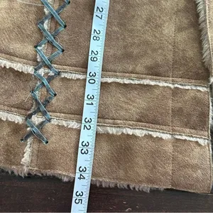 VTG Baby Phat Girlz Y2K Sherpa Coat faux suede Tan Toggle Embroidered Logo thumbnail 8