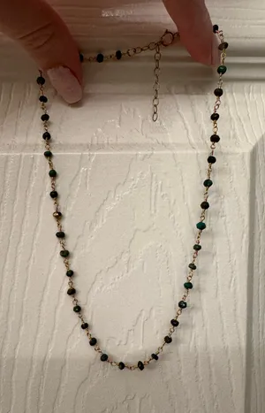 Blue green beaded necklace thumbnail 1