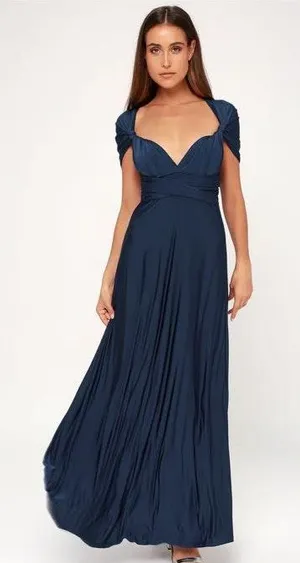 Lulus Navy Convertible Maxi Dress thumbnail 1
