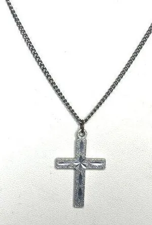 Sterling Silver Cross Necklace With Delicate Chain 18 Inch Length Timeless Relig thumbnail 1