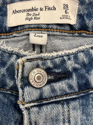 Abercrombie & Fitch Light Blue The Dad High Rise Curvy Love Jeans 28 thumbnail 5