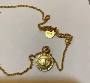 Christian Dior Petit CD Necklace Gold-Finish Metal thumbnail 5