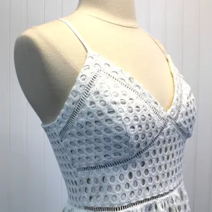 Abercrombie & Fitch Womens S Crochet Mini‎ Dress Sleeveless White Boho Whimsy thumbnail 9