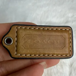 1.5” COACH Brown Fob Bag Charm Hang tag Hangtag thumbnail 2