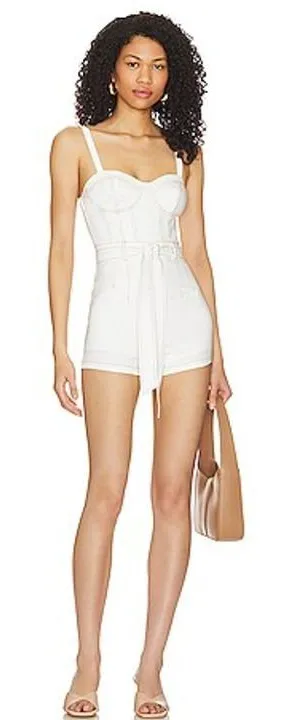 NWT Revolve More to Come Daphne Romper - Ivory thumbnail 1