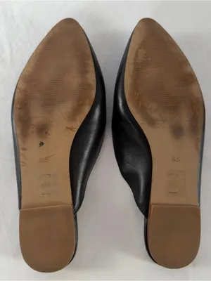 Madewell The Frances Skimmer Pointed Toe Leather Mule‎ in Black Size 8.5 thumbnail 6